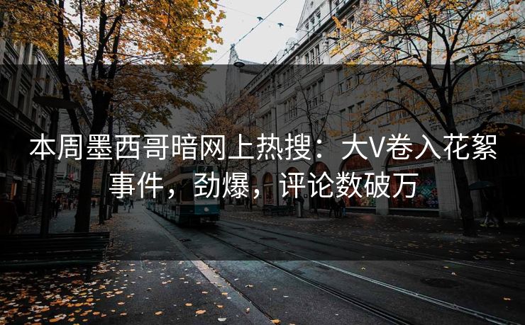 本周墨西哥暗网上热搜：大V卷入花絮事件，劲爆，评论数破万